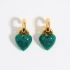 Pendientes | BIMBA Y LOLA Pendientes Aro Corazon Glitter Turquesa