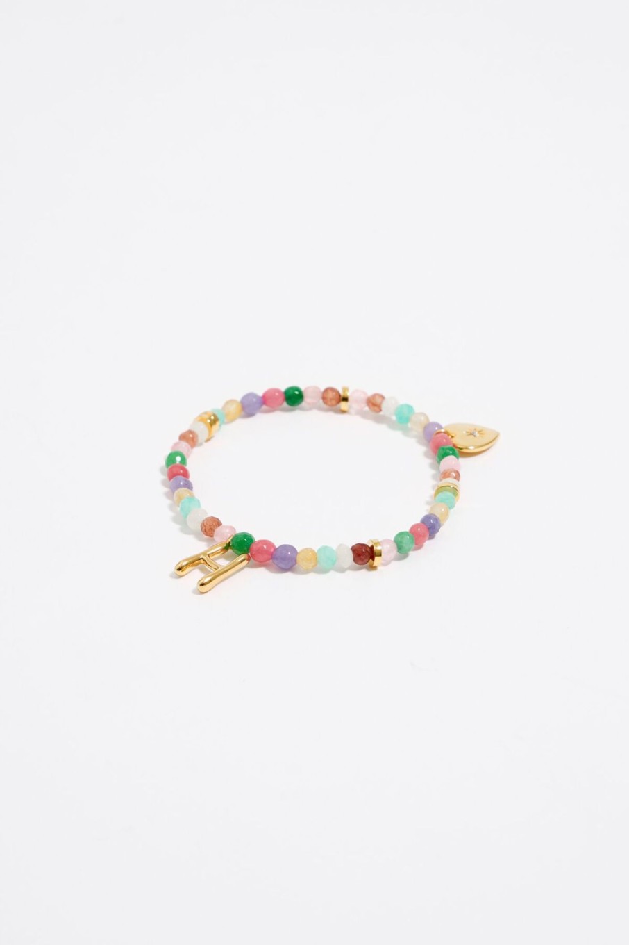 Abecedario | BIMBA Y LOLA Pulsera Letra H Piedras Multicolores