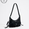 Bolsos Pocket | BIMBA Y LOLA Bolso Hobo Pocket Mini Piel Swarovski Negro