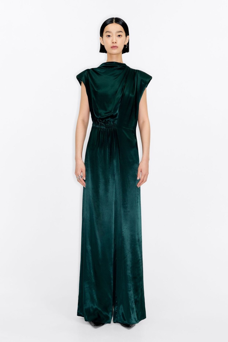 Vestidos Y Monos | BIMBA Y LOLA Mono Recto Saten Verde Oscuro