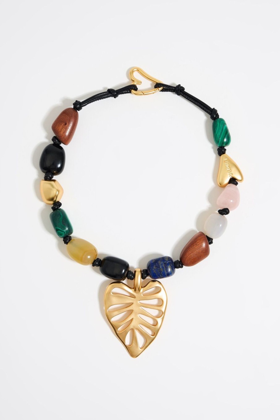 Collares | BIMBA Y LOLA Collar Piedras Hoja Dorado Mate