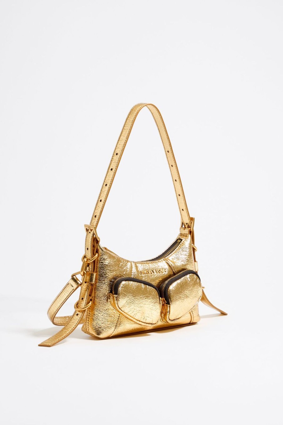 Bolsos Pocket | BIMBA Y LOLA Bolso Hobo Pocket Mini Piel Dorado