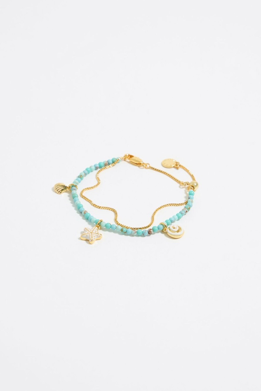 Pulseras | BIMBA Y LOLA Pulsera Doble Estrella De Mar Turquesa