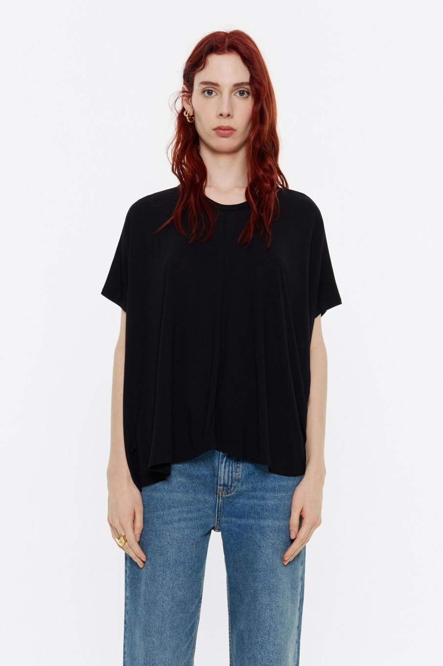 Camisetas | BIMBA Y LOLA Camiseta Larga Oversize Negra