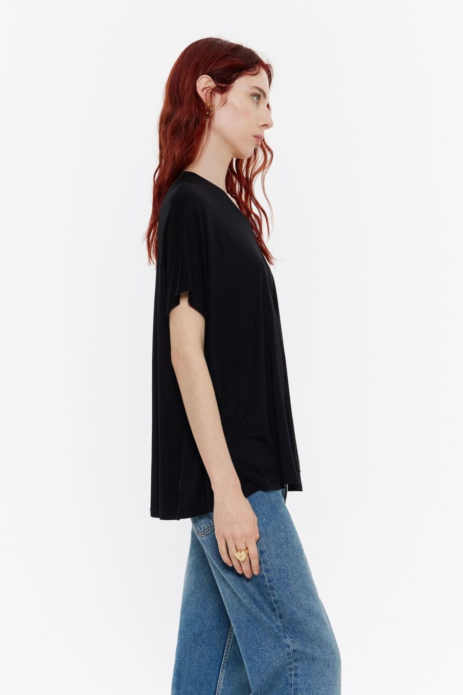 Camisetas | BIMBA Y LOLA Camiseta Larga Oversize Negra