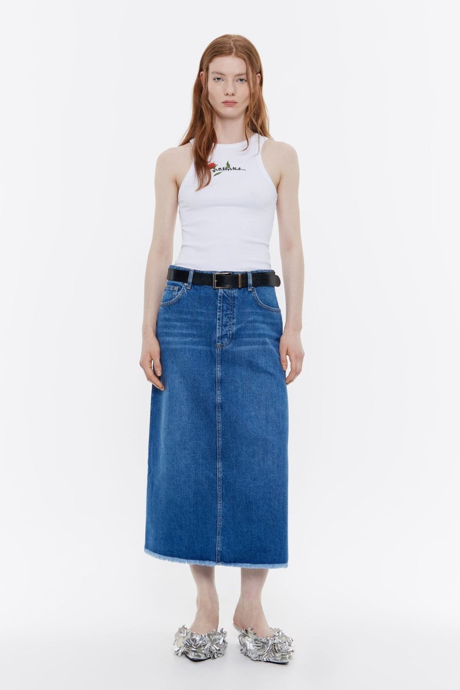 Denim | BIMBA Y LOLA Falda Midi Denim Azul