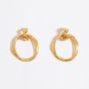 Pendientes | BIMBA Y LOLA Pendientes Doble Aro Dorado Mate