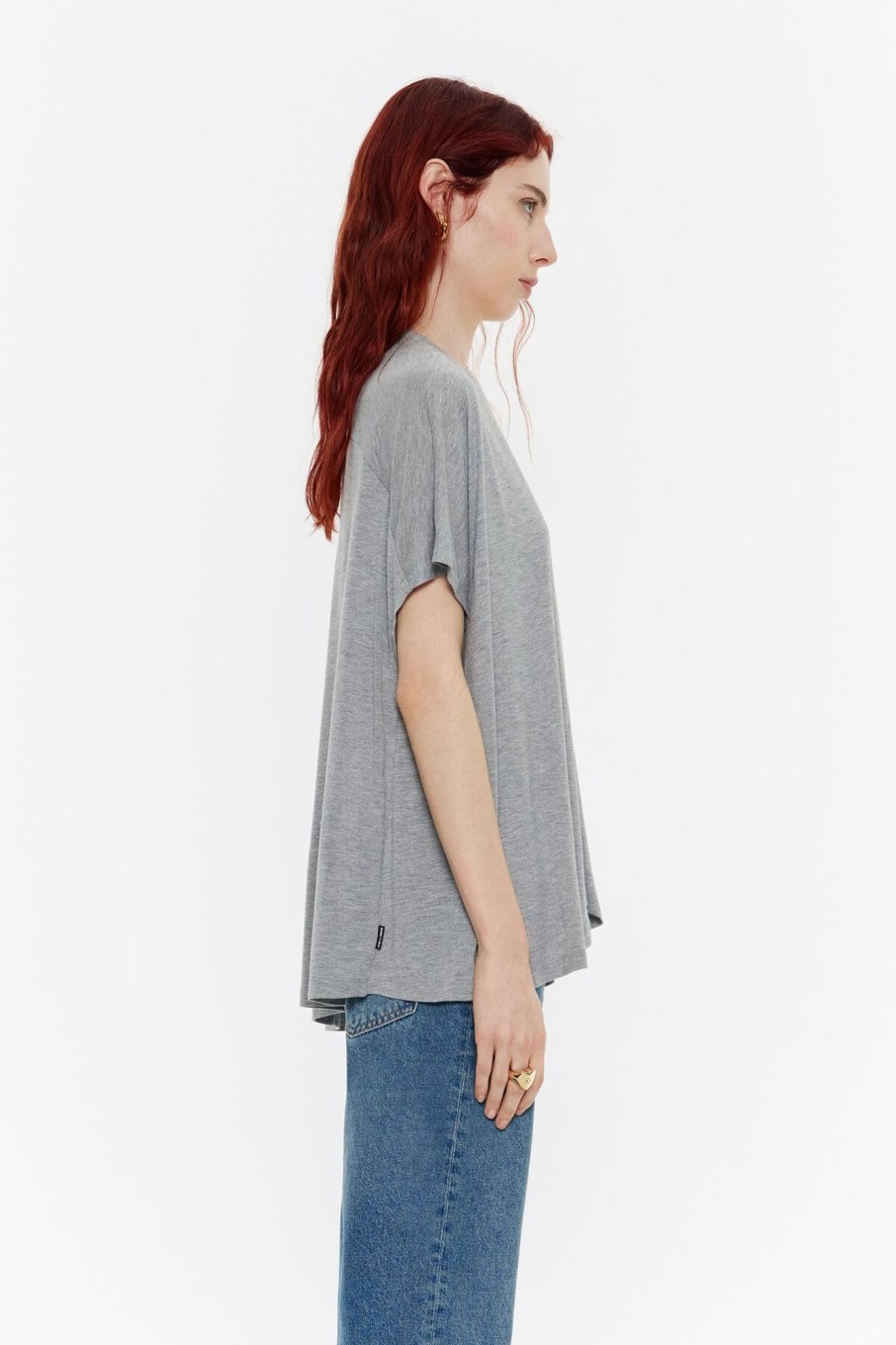 Camisetas | BIMBA Y LOLA Camiseta Oversize Larga Lurex Gris