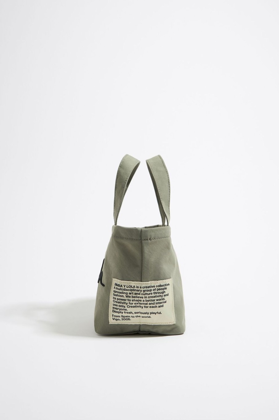 Nylon | BIMBA Y LOLA Bolso Shopper Mini Nylon Caqui Claro