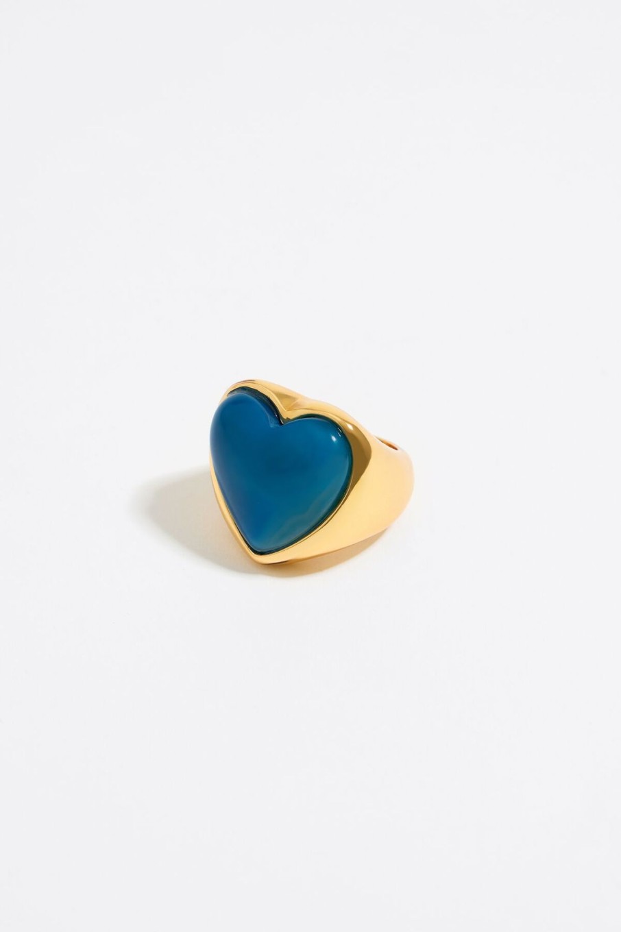 Anillos | BIMBA Y LOLA Anillo Corazon Piedra Azul