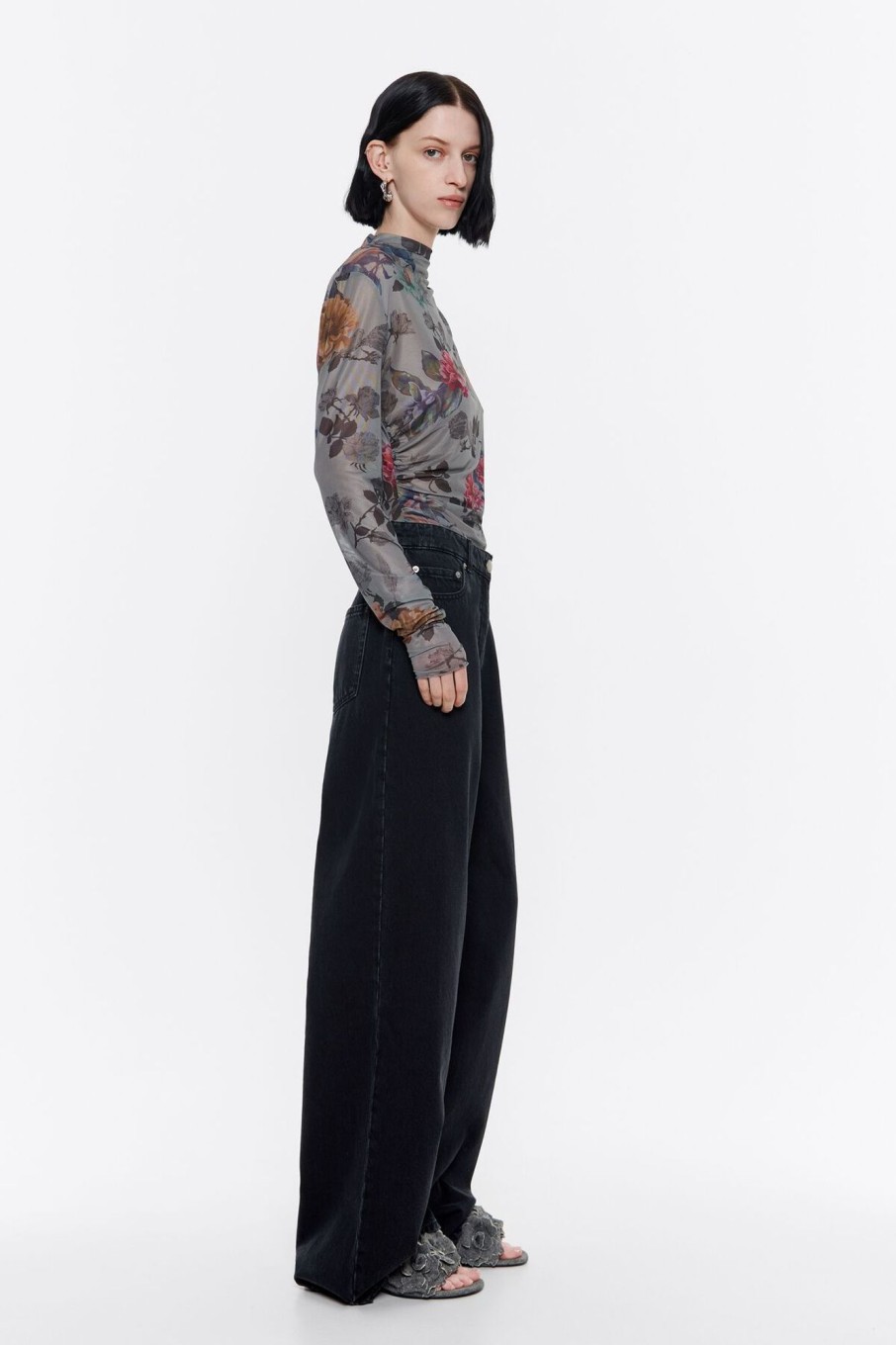 Denim | BIMBA Y LOLA Wide Leg - Vaquero Negro Lavado