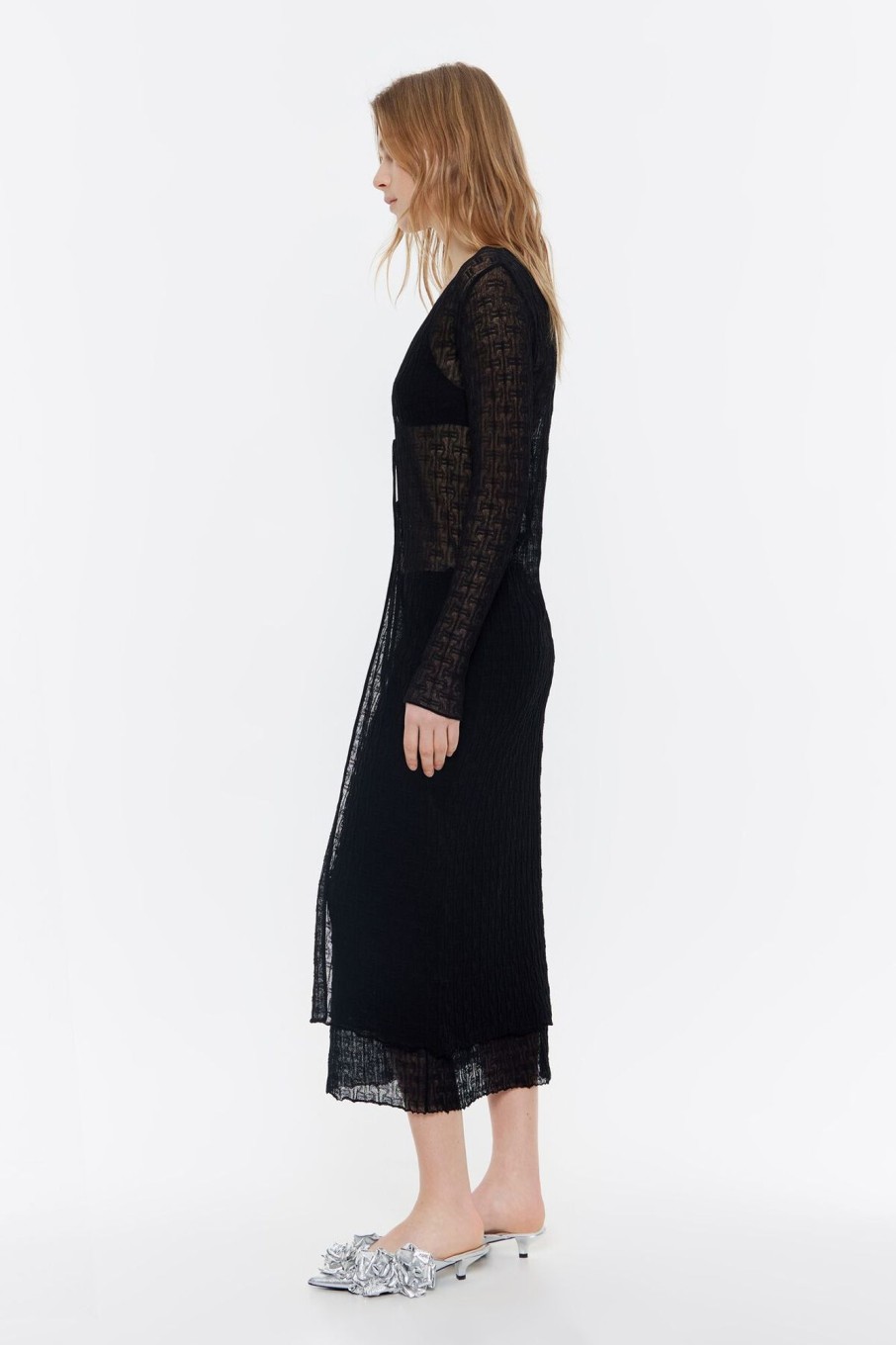 Punto | BIMBA Y LOLA Cardigan Largo Maxi Punto Negro