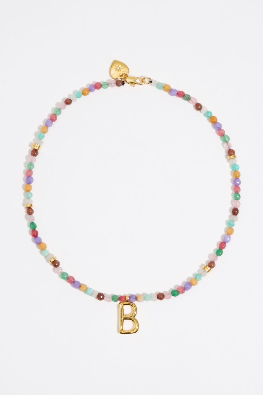 Abecedario | BIMBA Y LOLA Collar Letra B Piedras Multicolores