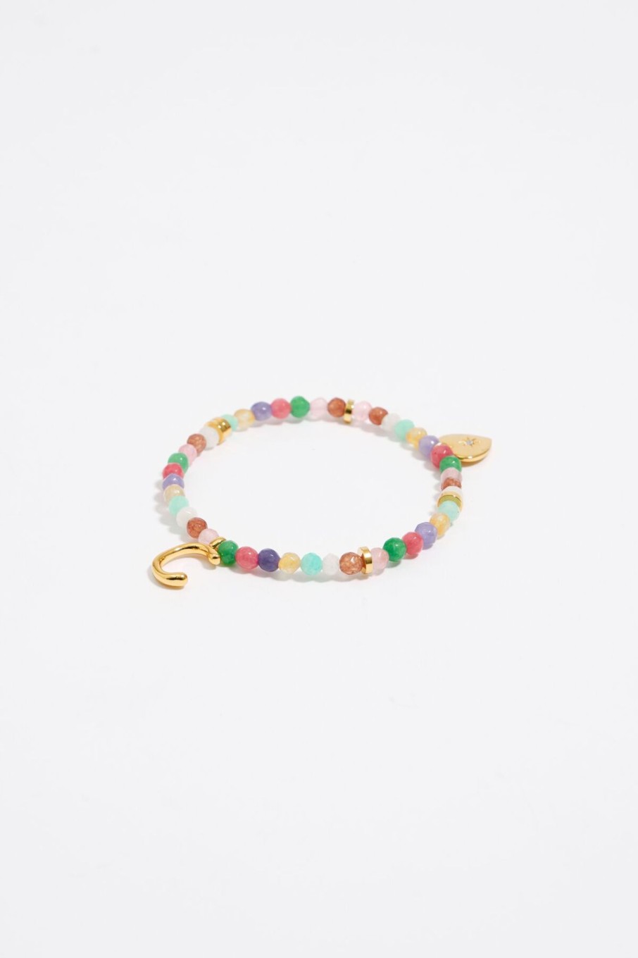 Abecedario | BIMBA Y LOLA Pulsera Letra C Piedras Multicolores