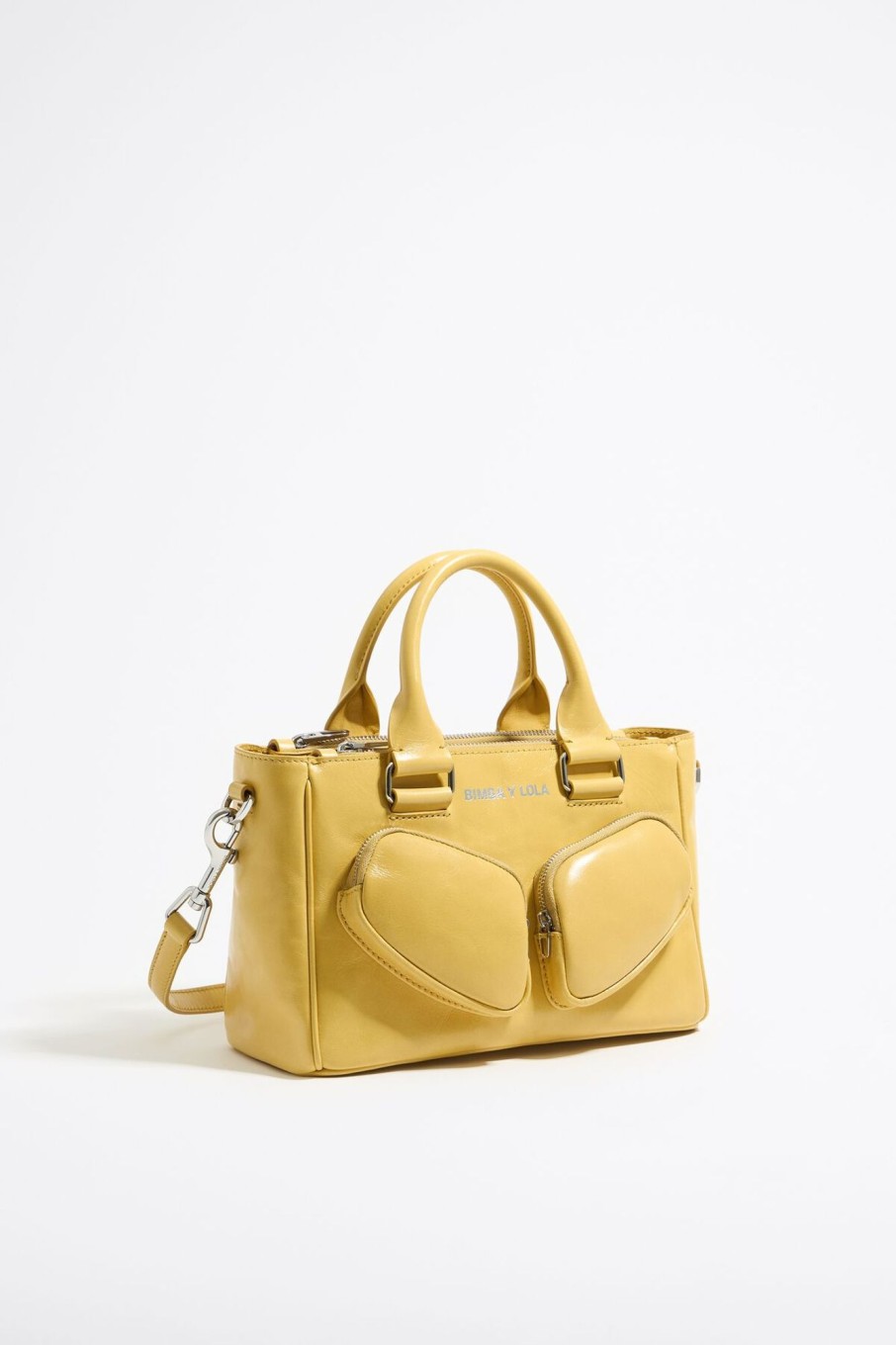 Bolsos Pocket | BIMBA Y LOLA Bolso Tote Pocket Mediano Piel Amarillo Topacio