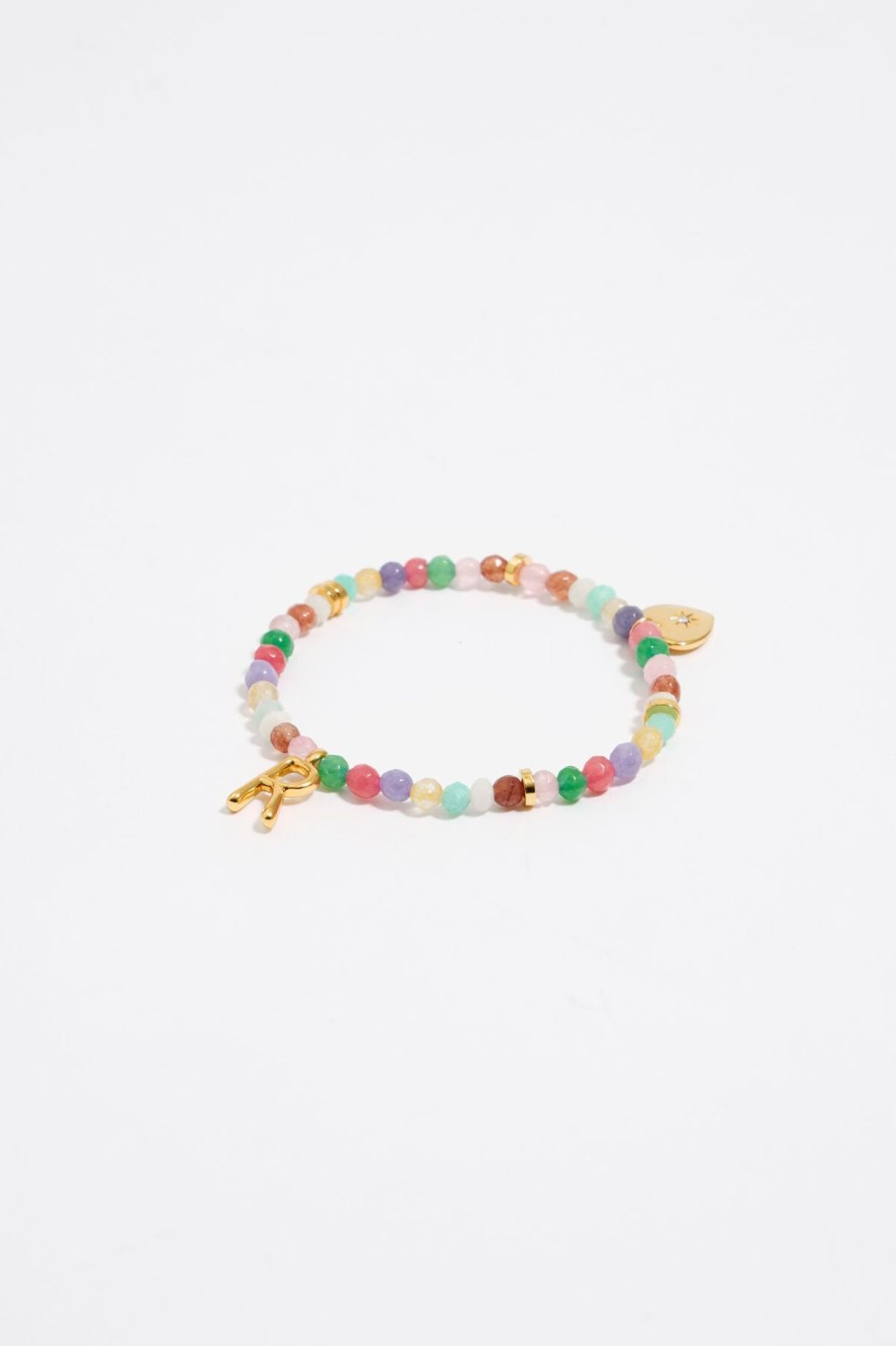 Abecedario | BIMBA Y LOLA Pulsera Letra R Piedras Multicolores