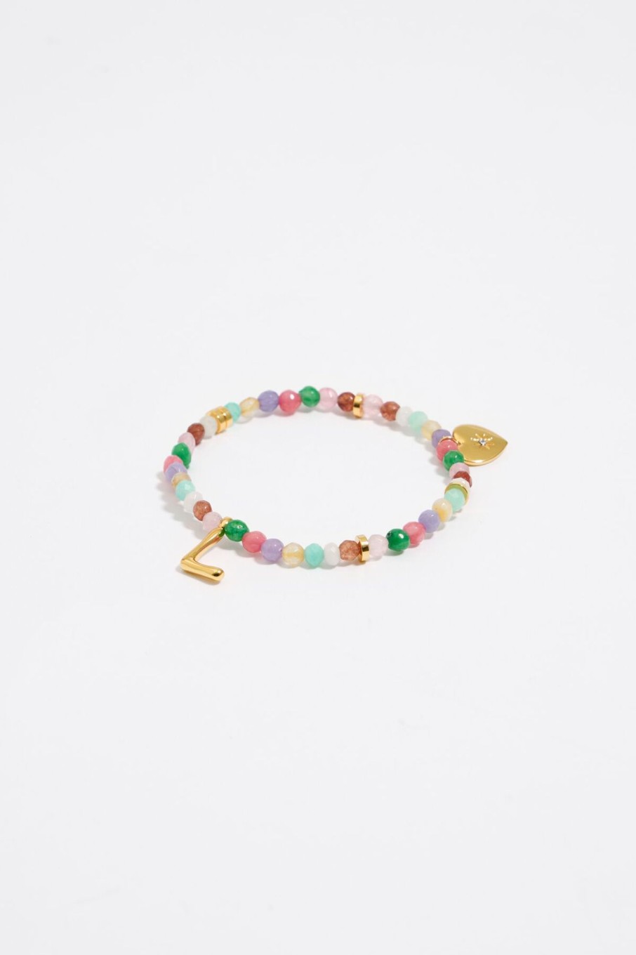 Abecedario | BIMBA Y LOLA Pulsera Letra L Piedras Multicolores