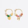 Abecedario | BIMBA Y LOLA Pendientes Letra H Piedras Multicolores