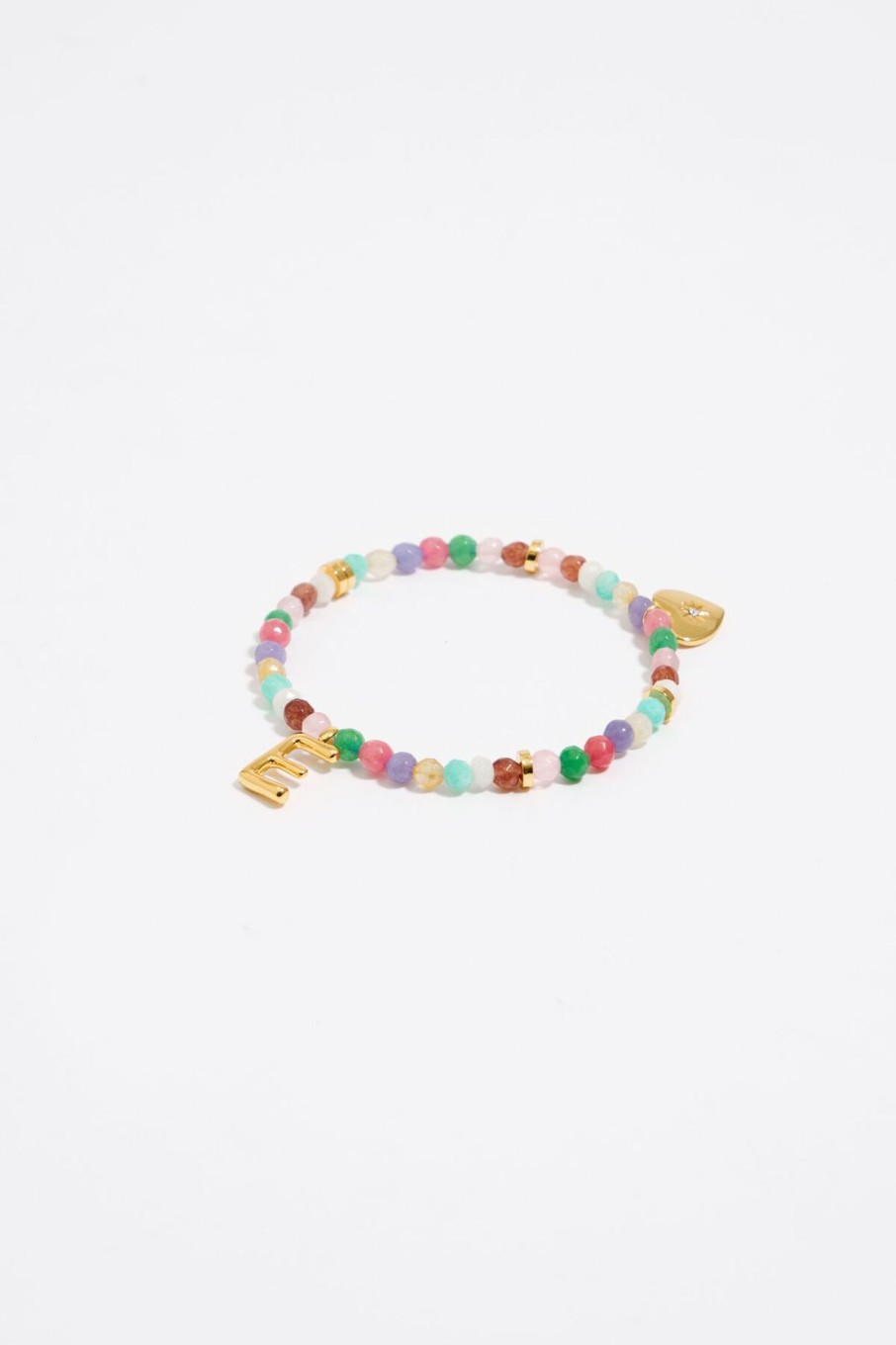 Abecedario | BIMBA Y LOLA Pulsera Letra E Piedras Multicolores