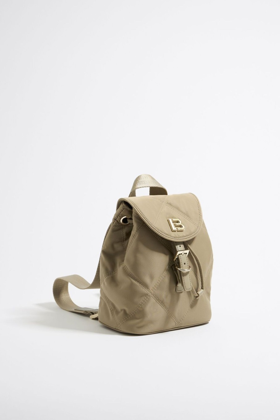 Bolsos Nylon | BIMBA Y LOLA Mochila Pequena Nylon Acolchada Caqui Claro