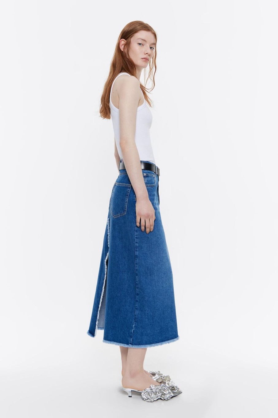 Faldas | BIMBA Y LOLA Falda Midi Denim Azul