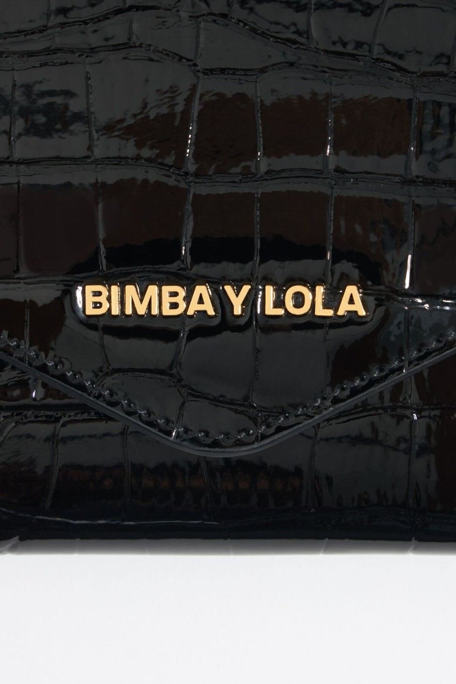 Billeteras | BIMBA Y LOLA Billetera Continental Grabado Cocodrilo Negra