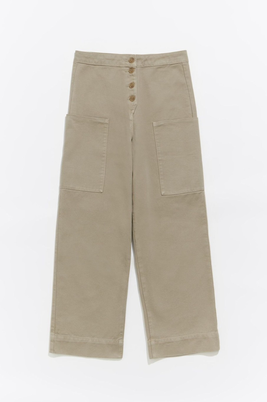 Denim | BIMBA Y LOLA Pantalon Recto Tobillero Caqui