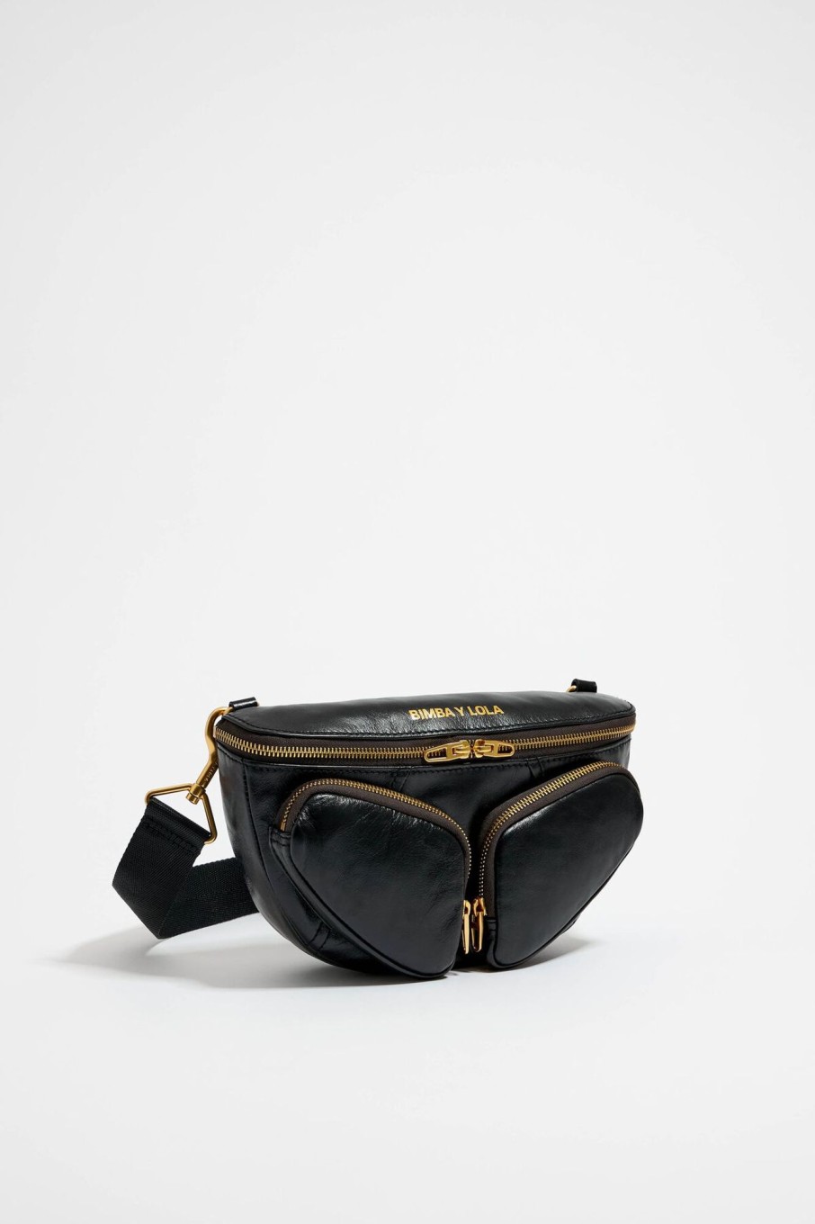 Bolsos Pocket | BIMBA Y LOLA Bolso Rinonera Pocket Pequeno Piel Negro