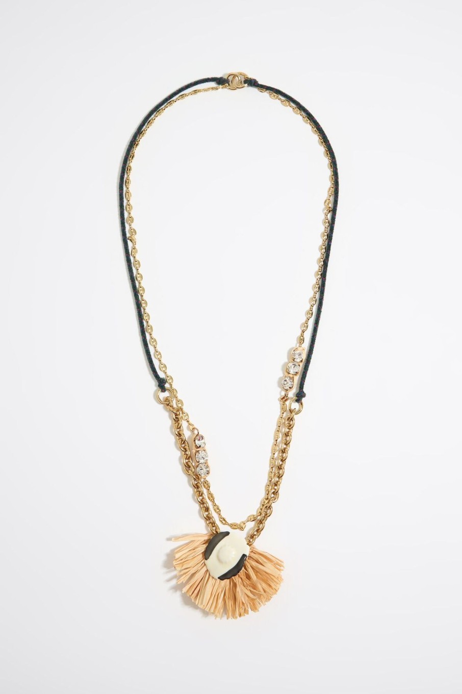 Collares | BIMBA Y LOLA Collar Flor Ceramica Y Rafia