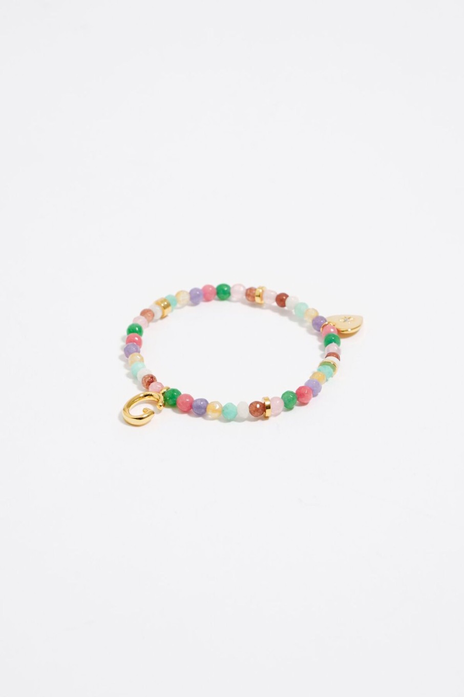 Abecedario | BIMBA Y LOLA Pulsera Letra G Piedras Multicolores