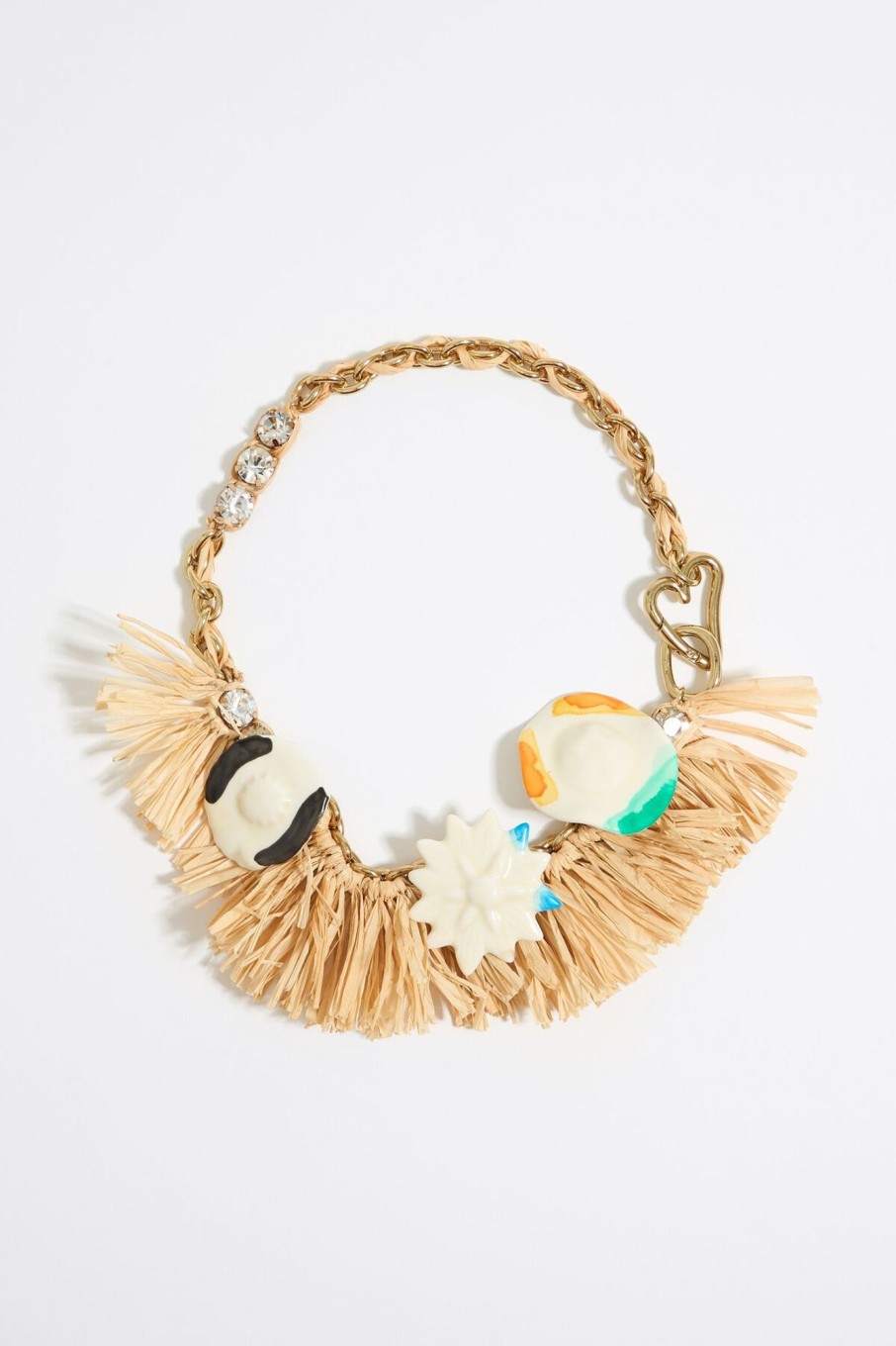 Bisuteria | BIMBA Y LOLA Collar Flores Ceramica Y Rafia