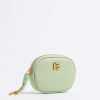 Piel | BIMBA Y LOLA Monedero Ovalado Piel Verde Pastel