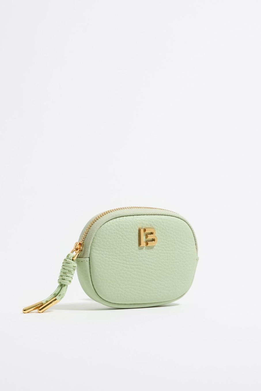 Piel | BIMBA Y LOLA Monedero Ovalado Piel Verde Pastel