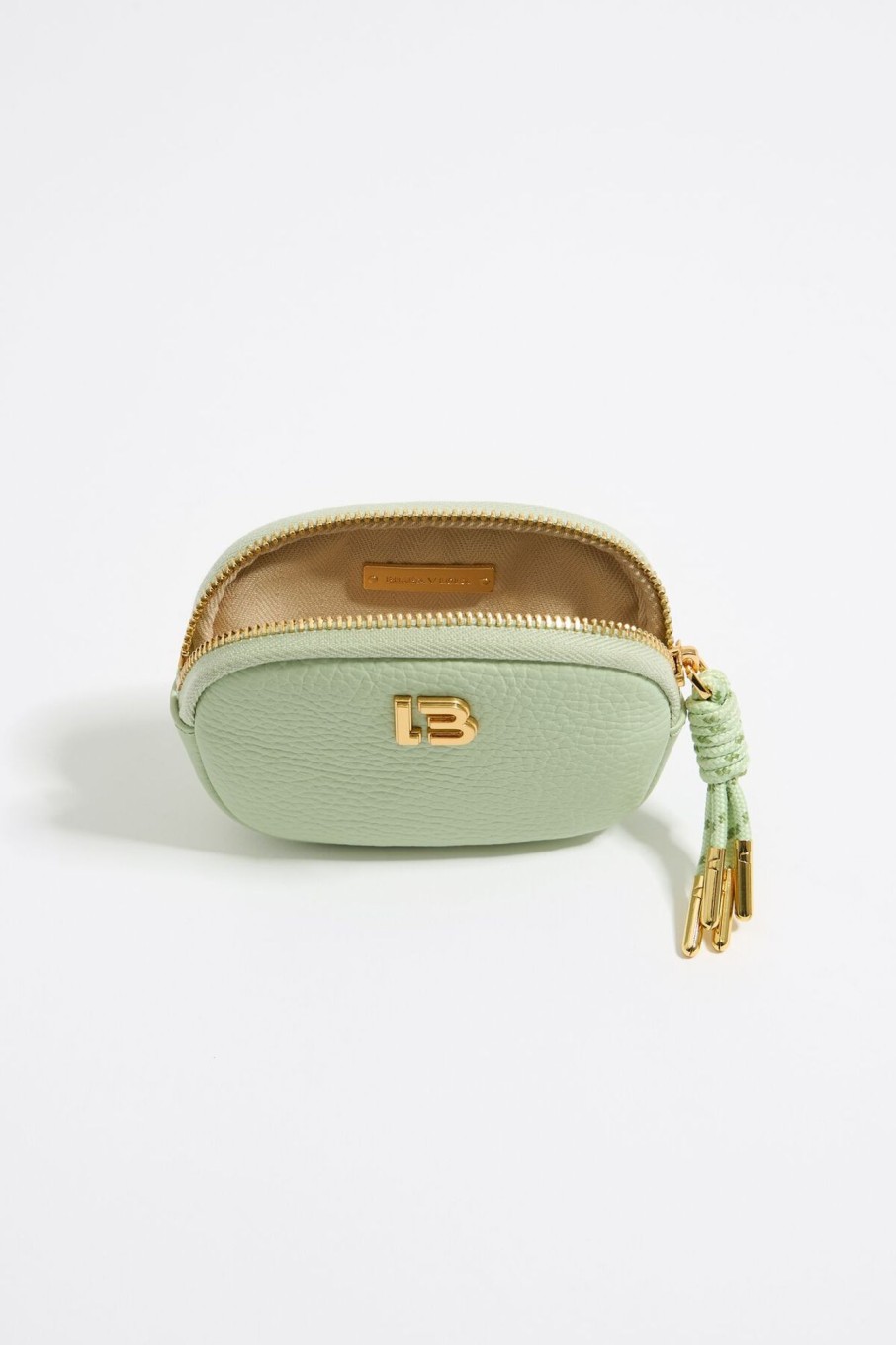 Piel | BIMBA Y LOLA Monedero Ovalado Piel Verde Pastel