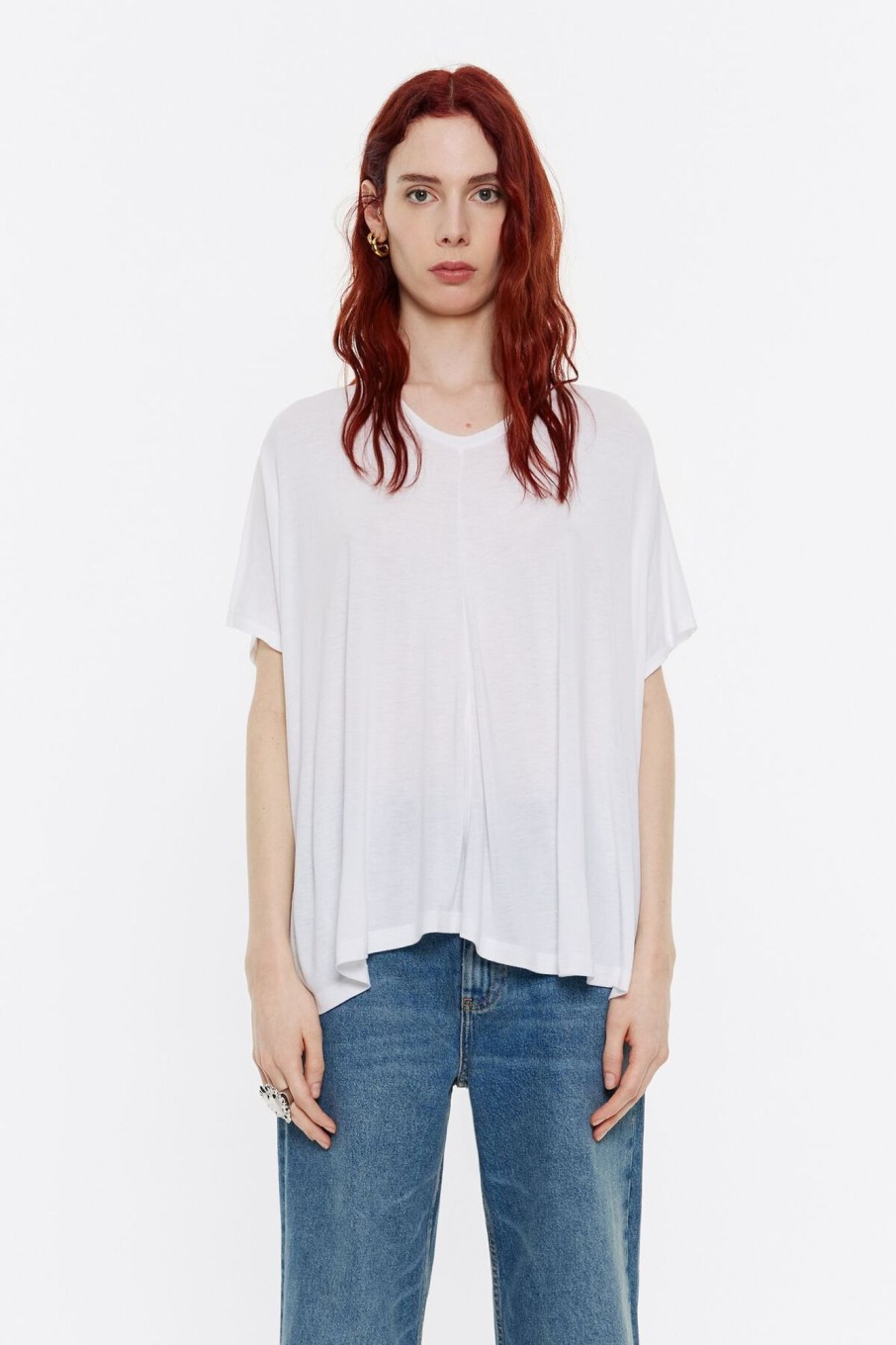 Camisetas | BIMBA Y LOLA Camiseta Larga Oversize Blanca