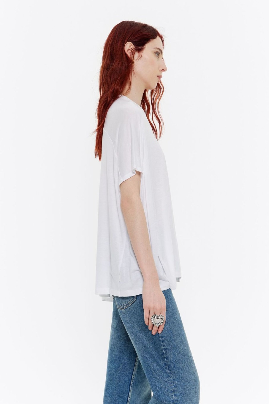 Camisetas | BIMBA Y LOLA Camiseta Larga Oversize Blanca