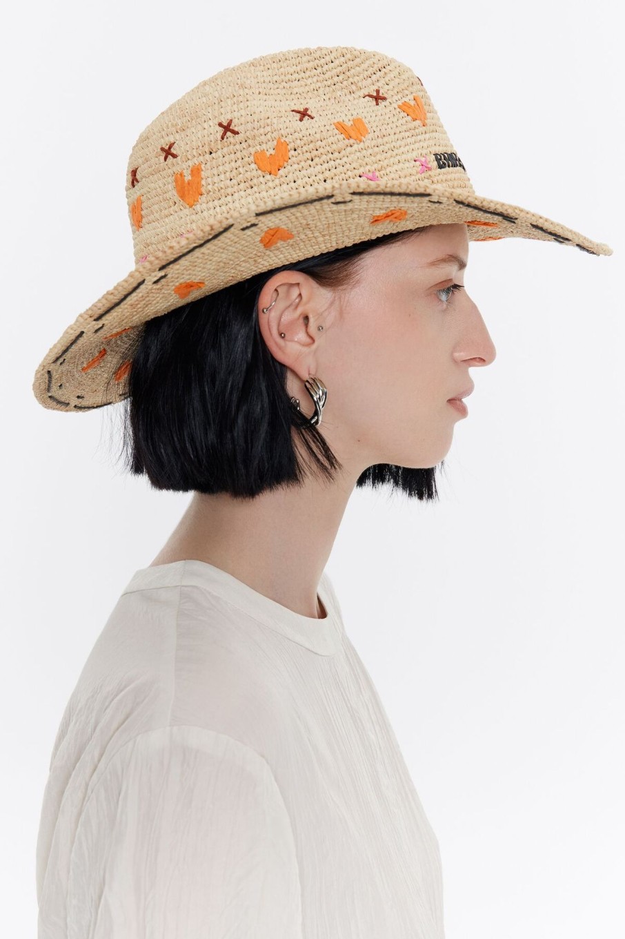 Gorros Y Gorras | BIMBA Y LOLA Gorro Rafia Natural Naranja