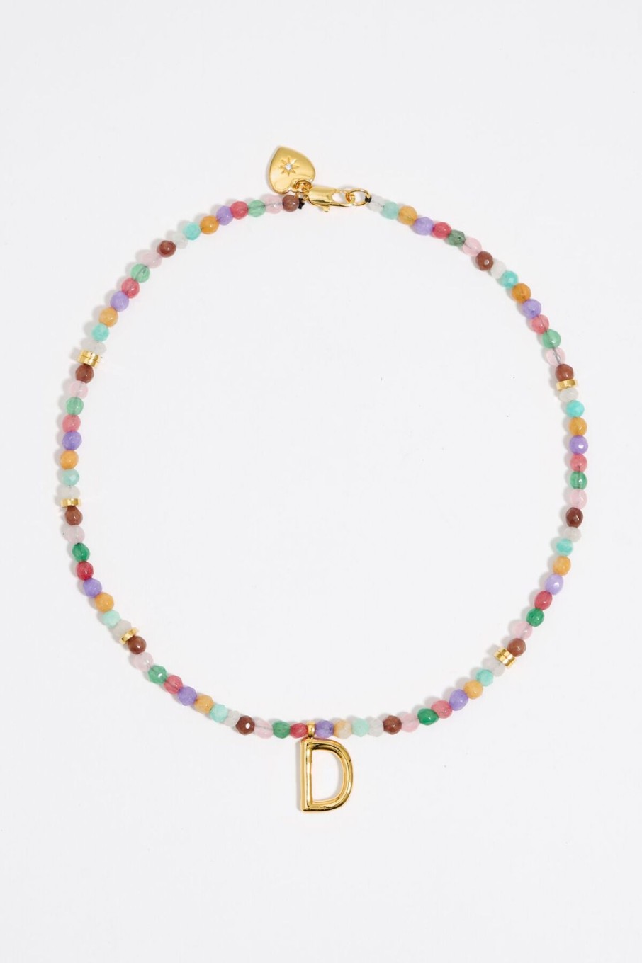 Abecedario | BIMBA Y LOLA Collar Letra D Piedras Multicolores