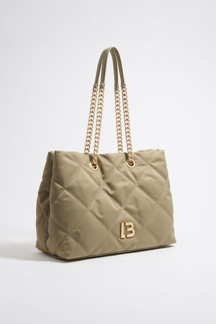 Bolsos Nylon | BIMBA Y LOLA Bolso Shopper Grande Nylon Acolchado Caqui Claro