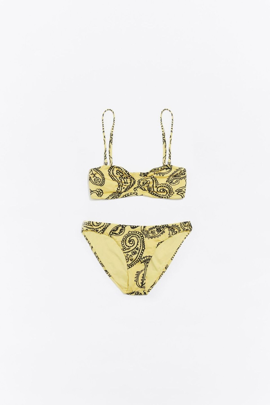 Biquinis Y Banadores | BIMBA Y LOLA Biquini Bandeau Paisley Amarillo