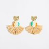 Pendientes | BIMBA Y LOLA Pendientes Flor Ceramica Y Rafia