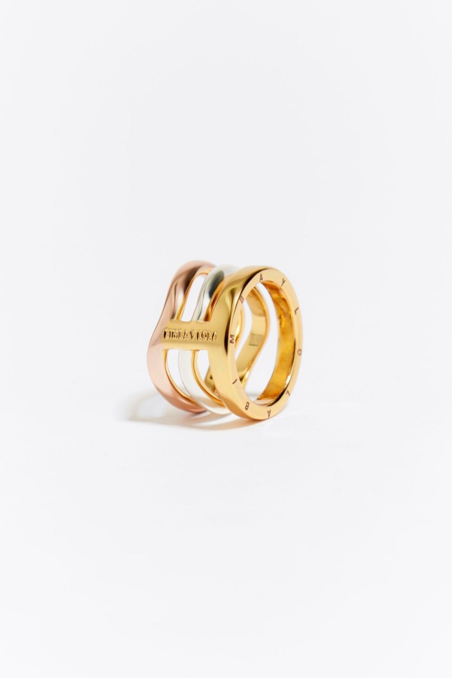 Anillos | BIMBA Y LOLA Anillo Bandas Logo Tricolor