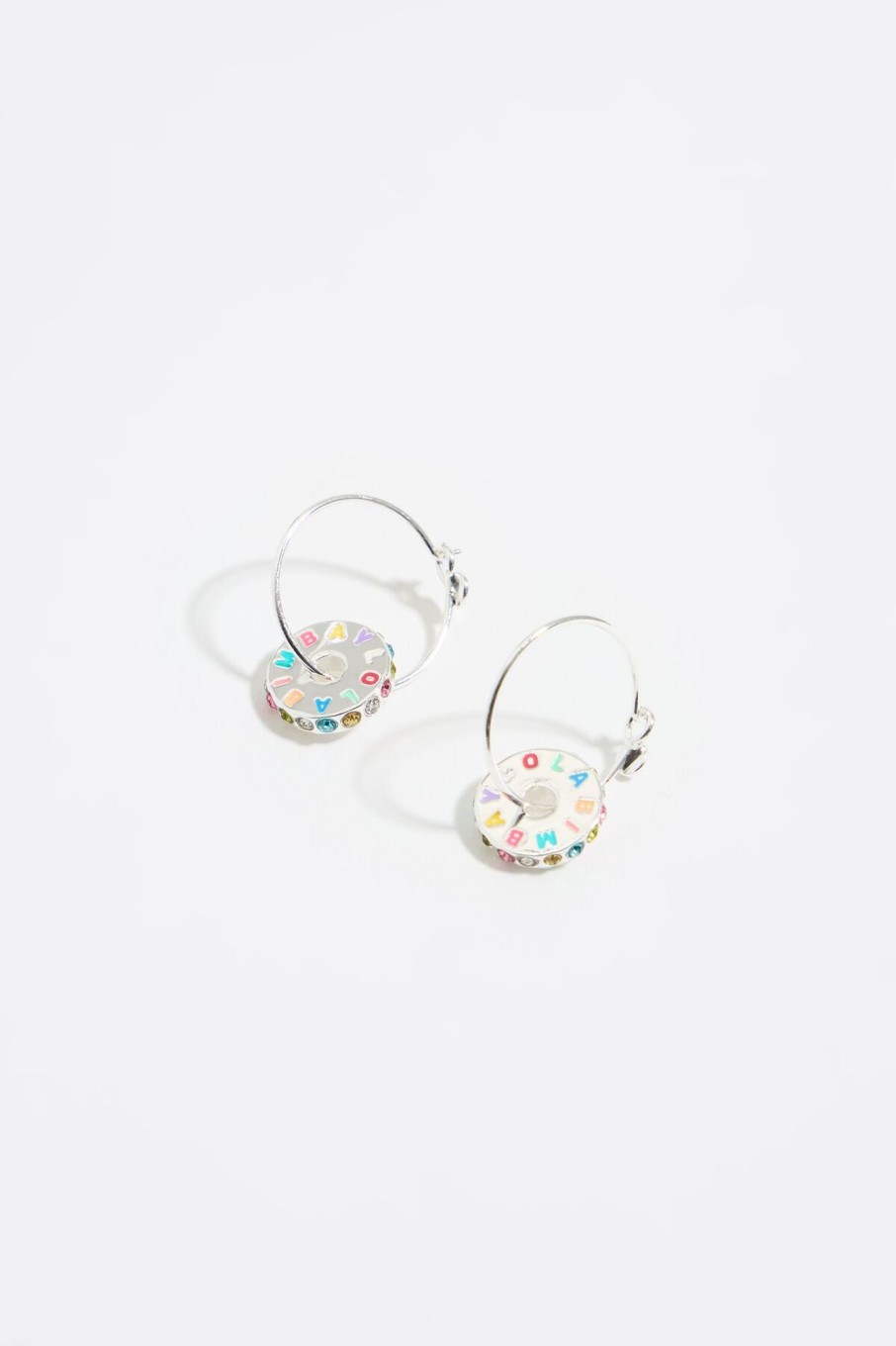 Pendientes | BIMBA Y LOLA Pendientes Aro Logo Cristales Multicolor