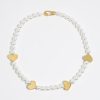 Collares | BIMBA Y LOLA Collar Perlas Corazones Dorado