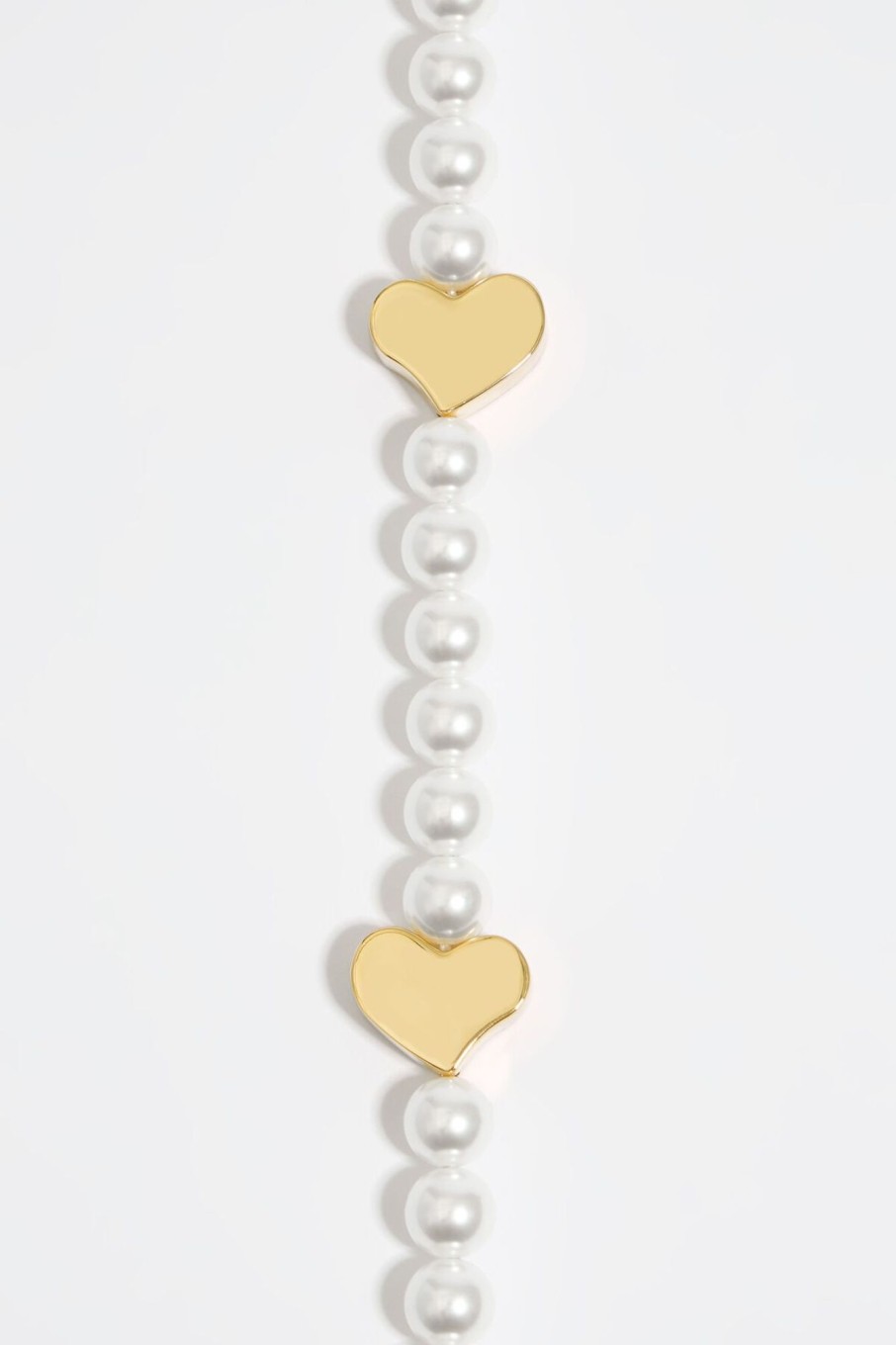 Collares | BIMBA Y LOLA Collar Perlas Corazones Dorado