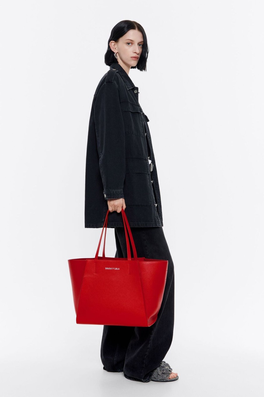 Bolsos Piel | BIMBA Y LOLA Bolso Shopper Grande Piel Rojo