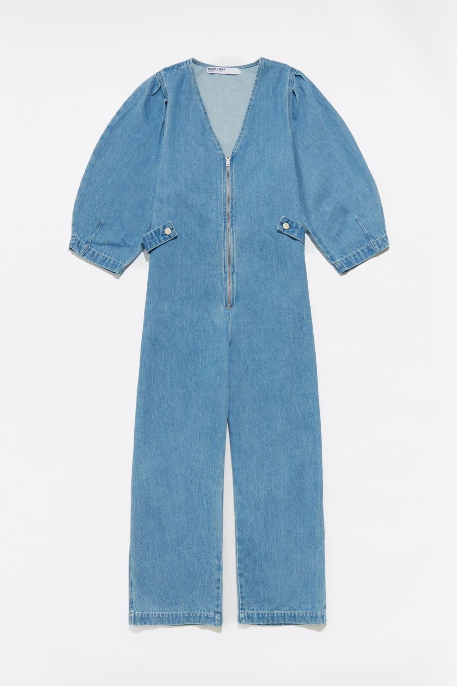 Denim | BIMBA Y LOLA Mono Denim Mangas Abullonadas Azul