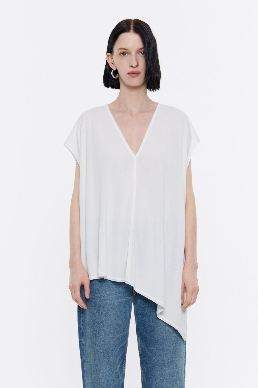 Camisetas | BIMBA Y LOLA Top Largo Oversize Marfil