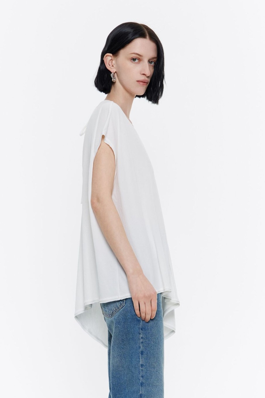 Camisetas | BIMBA Y LOLA Top Largo Oversize Marfil