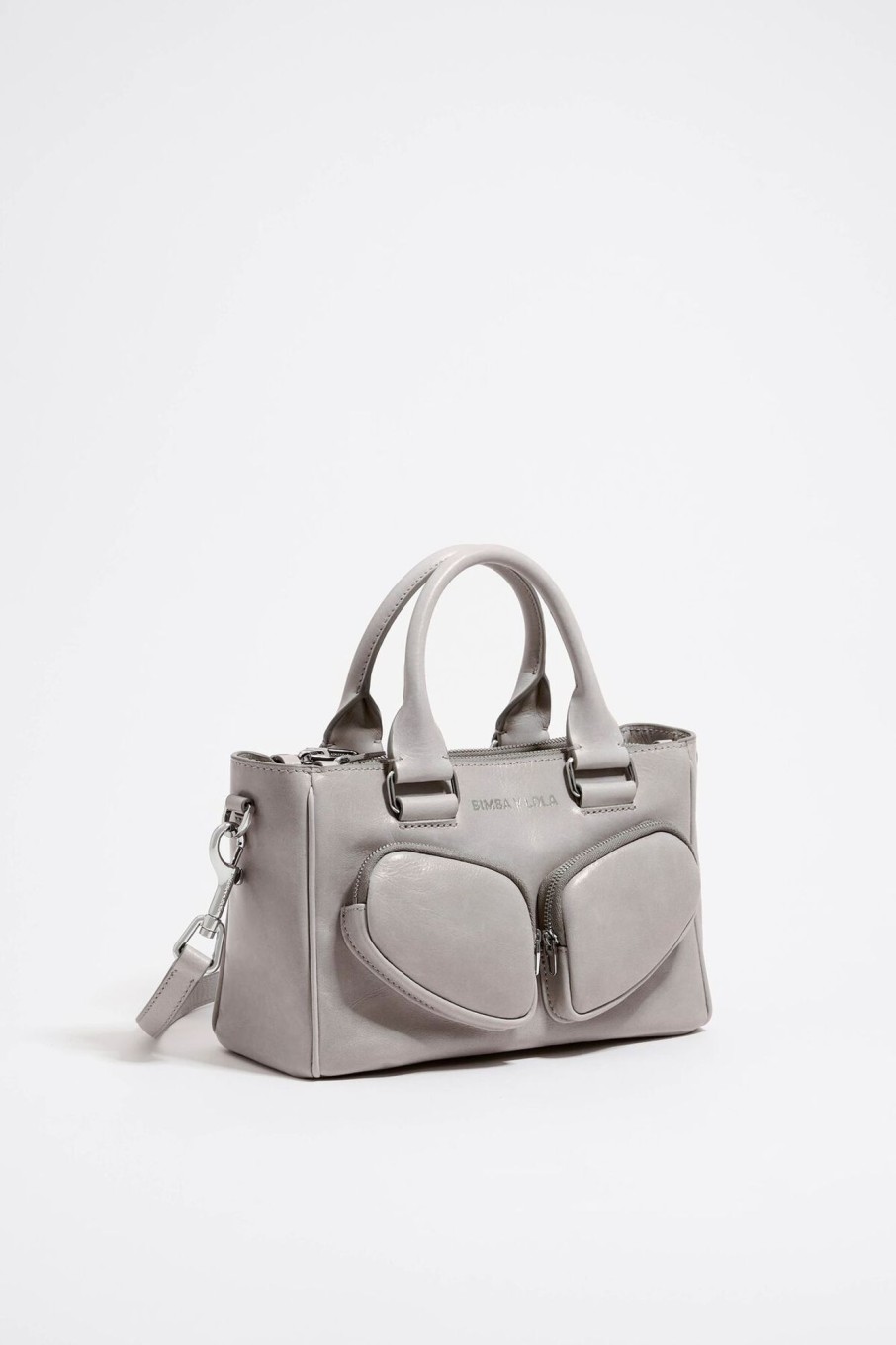 Bolsos Pocket | BIMBA Y LOLA Bolso Tote Pocket Mediano Piel Gris